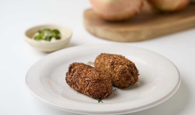 Croqueta de porc rostit amb iogurt i menta